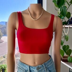 Pretty Little Thing,  Super Soft Red Crop Top, Size 2